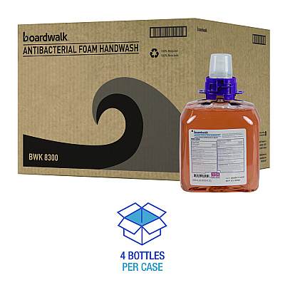 Boardwalk Foam Antibacterial Handwash Refill, Fresh Fruit, 1,250 mL, 4/Carton (BWK8300)