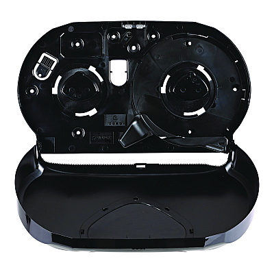 Boardwalk Jumbo Twin Toilet Tissue Dispenser, 20.25 x 6 x 12.25, Black (BWK1529)