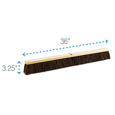 Boardwalk Floor Brush Head, 3.25" Brown Palmyra Fiber Bristles, 36" Brush (BWK20136)