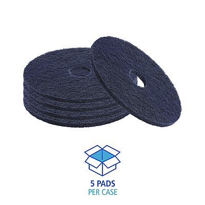 Boardwalk Stripping Floor Pads, 15" Diameter, Black, 5/Carton (BWK4015BLA)