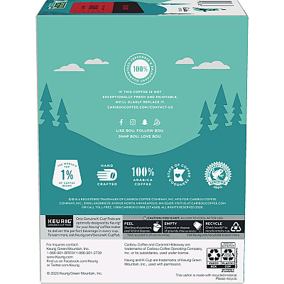 Caribou Coffee Caramel Hideaway K-Cups, Mild Roast, 24/Box (GMT6996)