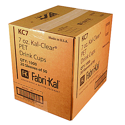 Fabri-Kal Kal-Clear PET Cold Drink Cups, 7 oz, Clear, 1,000/Carton (FABKC7)
