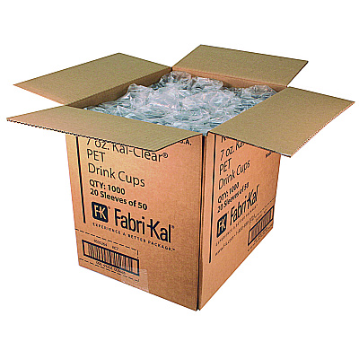 Fabri-Kal Kal-Clear PET Cold Drink Cups, 7 oz, Clear, 1,000/Carton (FABKC7)