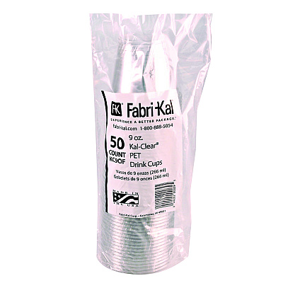 Fabri-Kal Kal-Clear PET Cold Drink Cups, 9 oz, Clear, Old Fashioned, 50/Sleeve, 20 Sleeves/Carton (FABKC9OF)