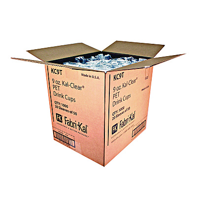 Fabri-Kal Kal-Clear True PET Cold Drink Cups, 9 oz, Clear, 50/Bag, 20 Bags/Carton (FABKC9T)