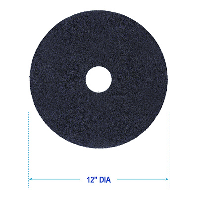 Boardwalk Stripping Floor Pads, 12" Diameter, Black, 5/Carton (BWK4012BLA)