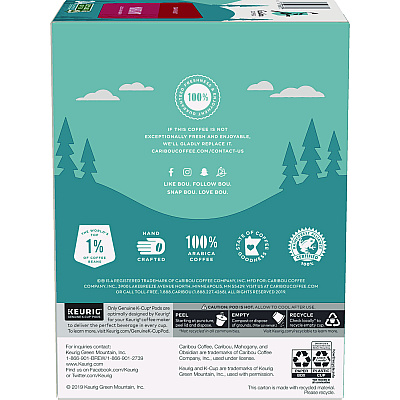 Caribou Coffee Mahogany Coffee K-Cups, 96/Carton (GMT6990CT)