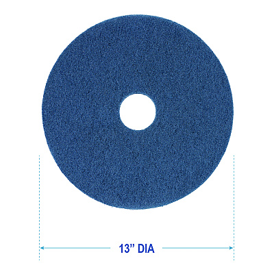 Boardwalk Scrubbing Floor Pads, 13" Diameter, Blue, 5/Carton (BWK4013BLU)