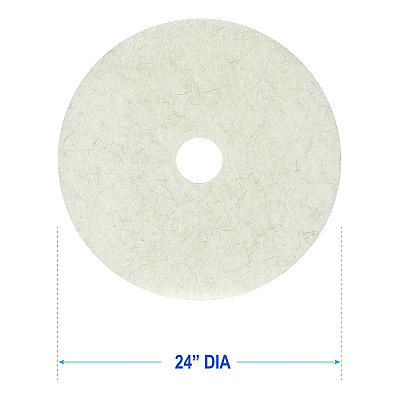 Boardwalk Natural Burnishing Floor Pads, 24" Diameter, White, 5/Carton (BWK4024NAT)