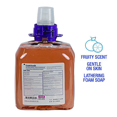 Boardwalk Foam Antibacterial Handwash Refill, Fresh Fruit, 1,250 mL, 4/Carton (BWK8300)