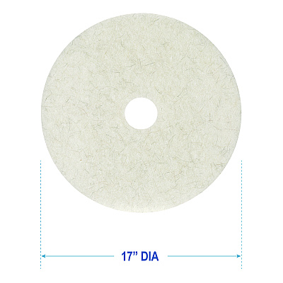 Boardwalk Natural Burnishing Floor Pads, 17" Diameter, White, 5/Carton (BWK4017NAT)