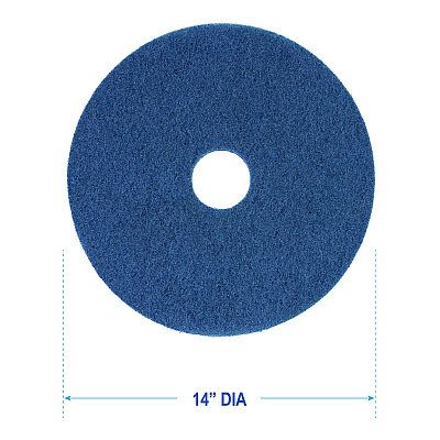 Boardwalk Scrubbing Floor Pads, 14" Diameter, Blue, 5/Carton (BWK4014BLU)