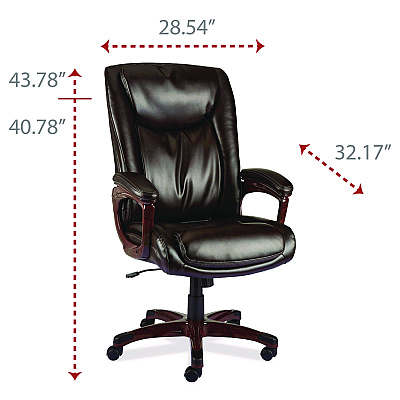 Alera Darnick Series Manager Chair, Supports Up to 275 lbs, 17.13" to 20.12" Seat Height, Brown Seat/Back, Brown Base (ALEDN42B19)