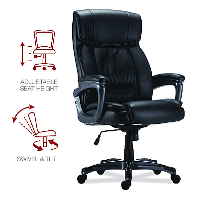 Alera Egino Big and Tall Chair, Supports Up to 400 lb, Black Seat/Back, Black Base (ALEEG44B19)