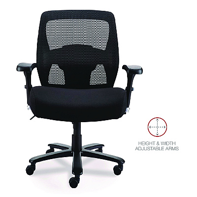 Alera Faseny Series Big and Tall Manager Chair, Supports Up to 400 lbs, 17.48" to 21.73" Seat Height, Black Seat/Back/Base (ALEFN44B14)