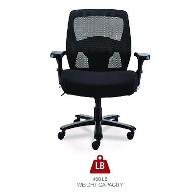 Alera Faseny Series Big and Tall Manager Chair, Supports Up to 400 lbs, 17.48" to 21.73" Seat Height, Black Seat/Back/Base (ALEFN44B14)