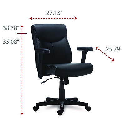 Alera Harthope Leather Task Chair, Supports Up to 275 lb, Black Seat/Back, Black Base (ALEHH42B19)