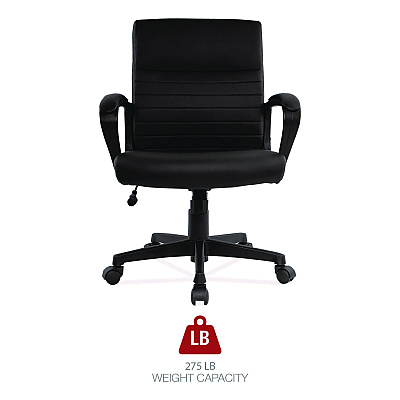 Alera Breich Series Manager Chair, Supports Up to 275 lbs, 16.73" to 20.39" Seat Height, Black Seat/Back, Black Base (ALEBC42B19)