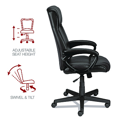 Alera Dalibor Series Manager Chair, Supports Up to 250 lb, 17.5" to 21.3" Seat  Height, Black Seat/Back, Black Base (ALEDB41B19)