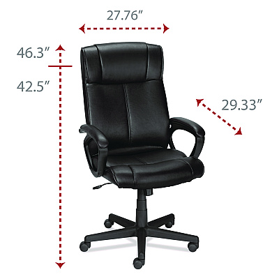 Alera Dalibor Series Manager Chair, Supports Up to 250 lb, 17.5" to 21.3" Seat  Height, Black Seat/Back, Black Base (ALEDB41B19)