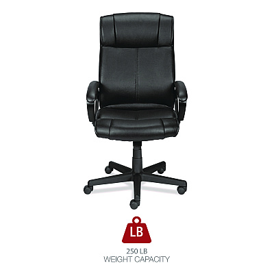 Alera Dalibor Series Manager Chair, Supports Up to 250 lb, 17.5" to 21.3" Seat  Height, Black Seat/Back, Black Base (ALEDB41B19)