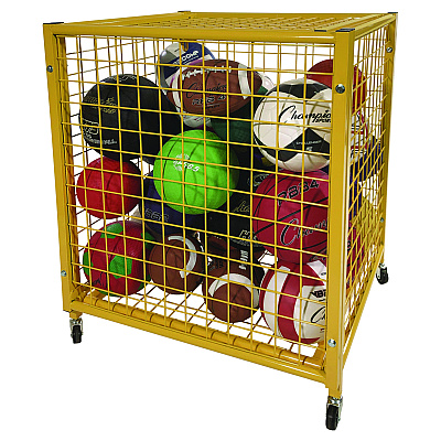 Champion Sports Half Size Lockable Ball Locker, Metal, 132 lb Capacity, 29 x 27 x 31, Yellow (CSILRCS)