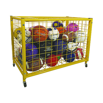 Champion Sports Full Size Lockable Ball Locker, Metal, 132 lb Capacity, 24 x 42 x 29.75, Yellow (CSILRCL)