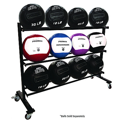 Champion Sports RPX Medicine Ball Rack, Metal, 220 lb Capacity, 18.5 x 62 x 45, Black (CSIRPXRACK)
