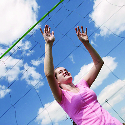 Champion Sports Deluxe Volleyball Set, Official-Size Volleyball, Volleyball Net (CSIVBSET)