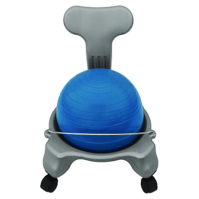 Champion Sports Kid's Ball Chair, Supports Up to 264 lb, 12.5" Seat Height, Blue Seat, Silver Base (CSIKDCH)