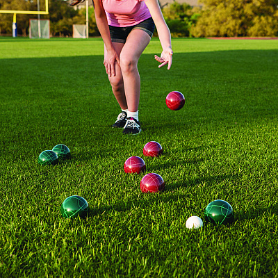 Champion Sports Deluxe Bocce Tournament Set, 4.25" dia Balls, Assorted Colors (CSICG200)