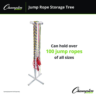 Champion Sports Jump Rope Storage Tree, 25.5" x 25.5" x 68.5", White (CSIJRSD)