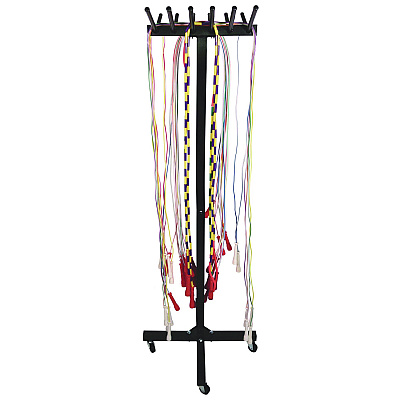 Champion Sports Portable Jump Rope Metal Rack, 23" x 23" x 65", Black (CSIJRS12M)