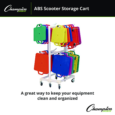 Champion Sports ABS Scooter Storage Cart, Plastic, 176 lb Capacity, 21 x 27 x 54, White (CSIMSCART)
