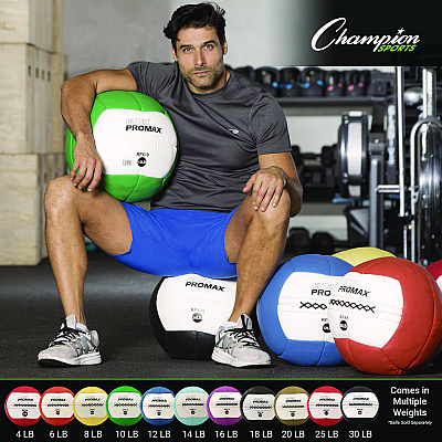Champion Sports Rhino Promax Medicine Ball, 4 lb, Red (CSIRPX4)