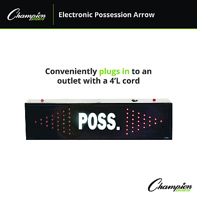Champion Sports Electronic Possession Arrow, 21" x 3" x 6", Black Face, Red Graphics (CSIPARROW)