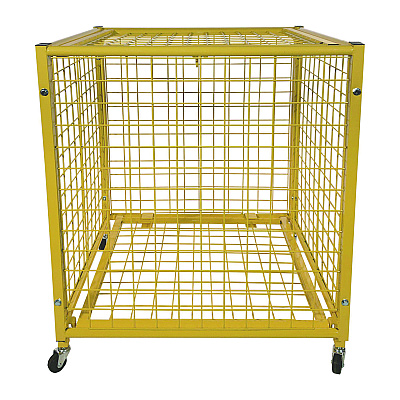 Champion Sports Half Size Lockable Ball Locker, Metal, 132 lb Capacity, 29 x 27 x 31, Yellow (CSILRCS)