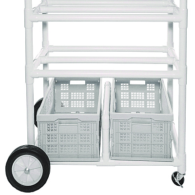 Champion Sports High Impact All-Terrain Heavy-Duty Cart, Plastic, 176 lb Capacity, 19 x 53 x 58, White (CSITWCART)