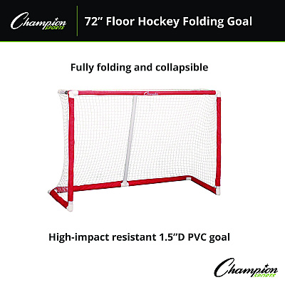 Champion Sports 72 Inch Floor Hockey Collapsible Goal, 24" x 72", 1.65" dia Frame (CSIFHG72)