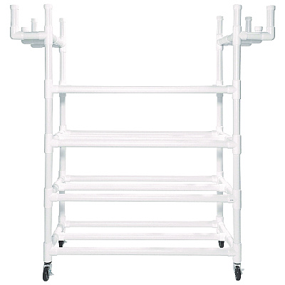 Champion Sports Equipment Cart, Plastic, 176 lb Capacity, 19 x 61 x 62, White (CSIPECART)
