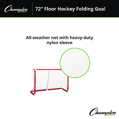 Champion Sports 72 Inch Floor Hockey Collapsible Goal, 24" x 72", 1.65" dia Frame (CSIFHG72)