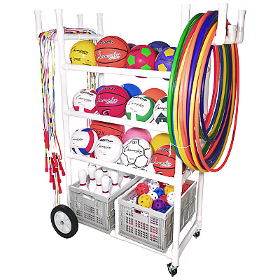 Champion Sports High Impact All-Terrain Heavy-Duty Cart, Plastic, 176 lb Capacity, 19 x 53 x 58, White (CSITWCART)