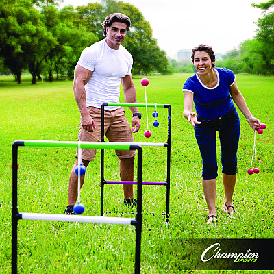 Champion Sports Ladder Ball Game Set, (2) 22" x 37.5" Ladders/(6) Bolas/Carry Bag (CSILGSTSET)