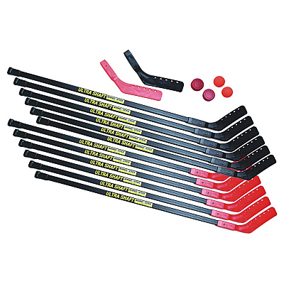 Champion Sports Ultra Shaft Hockey Set, Twelve 52" Hocket Sticks/Two Balls/Two Pucks/Two Extra Blades (CSIUS52SET)