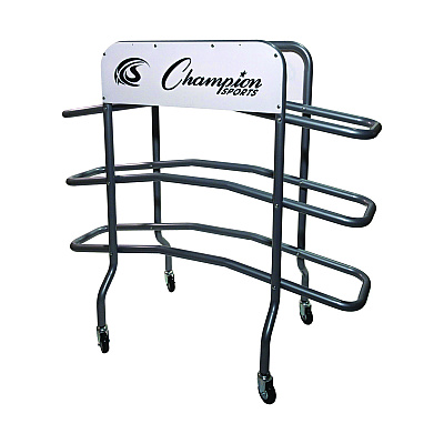 Champion Sports 3-Tier Pro Basketball Rack, Metal, 220 lb Capacity, 8 x 60 x 48, Silver (CSICBR15)