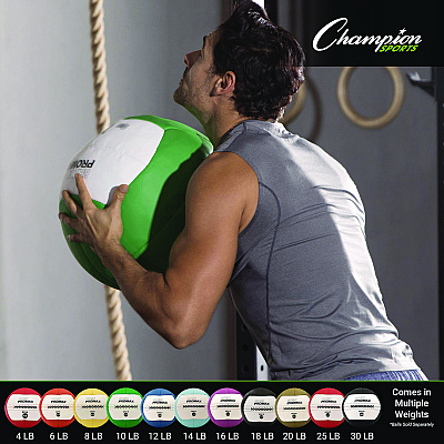 Champion Sports Rhino Promax Medicine Ball, 25 lb, Red (CSIRPX25)
