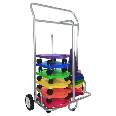 Champion Sports Scooter Storage Cart, Metal, 132 lb Capacity, 16 x 32 x 48, Silver (CSISC036)