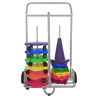 Champion Sports Scooter Storage Cart, Metal, 132 lb Capacity, 16 x 32 x 48, Silver (CSISC036)