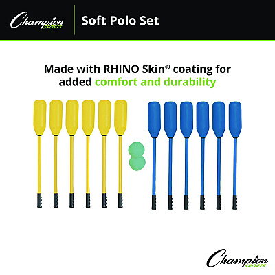 Champion Sports Soft Polo Set, 24" Long, (12) Sticks/(2) 7" Balls (CSIPXSET)