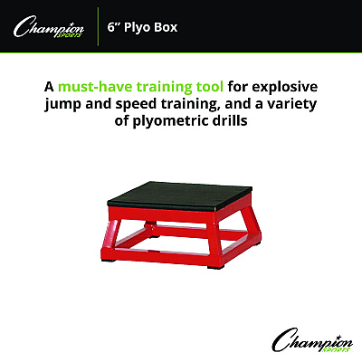 Champion Sports Plyo Box, 6" h, 13 x 13 Base (CSIPXB6)